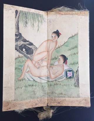 [Chinese Art] [Pillow Book] Gay Chinese Erotic Hand-Painted Accordion Book