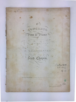 Chopin, Frédéric. (1810–1849) [Cortot, Alfred. (1877–1962)] [Marmontel, Antoine François. (1816–1898)]  1er. Concerto pour le Piano - From the Collections of Antoine Marmontel and Alfred Cortot