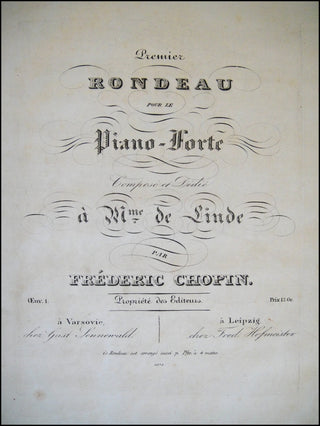 Chopin, Frédéric. (1810–1849) Premier Rondeau pour le Piano-Forte...Oevre 1.