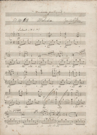 Cilea, Francesco. (1866-1950) Melodia - Autograph Musical Manuscript