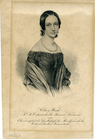 Schumann, Clara. (1819–1896) Lithograph Portrait