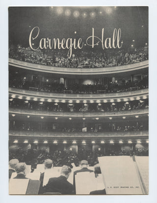 Cliburn, Van. (1934–2013) 1958 Carnegie Hall Program