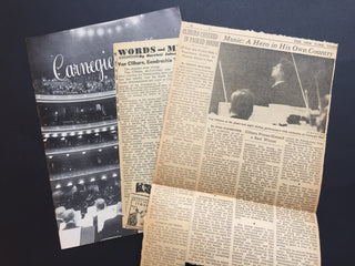 Cliburn, Van. (1934–2013) & Kondrashin, Kirill P. (1914–1981) Signed Carnegie Hall Program