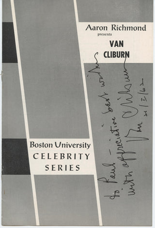 Cliburn, Van. (1934–2013) Signed Program