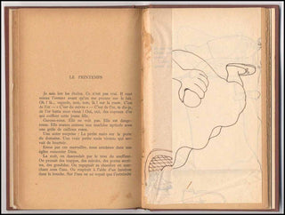 Cocteau, Jean. (1889–1963) "Joueur de Tennis" - Original Drawing, bound into Signed Presentation Copy of "Opera. Oeuvres poétiques 1925-1927."