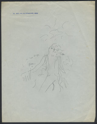 Cocteau, Jean. (1889–1963) [Lifar, Serge. (1905–1986)] Serge Lifar in the role of Apollo - Original Drawing inscribed to Lifar