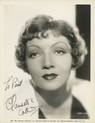 Colbert, Claudette. (1903–1996) Signed Photograph