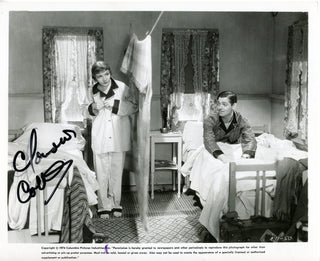 Colbert, Claudette. (1903–1996) [Gable, Clark. (1901–1960)] "It Happened One Night" - Signed Movie Still with Clark Gable