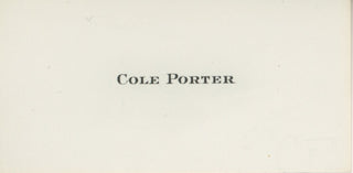 [Porter, Cole. (1891–1964)] Porter's Personal Embossed Calling Card