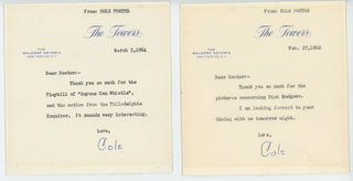 Porter, Cole. (1891–1964) Four Short Typed Letters Signed to Doc Sirmay