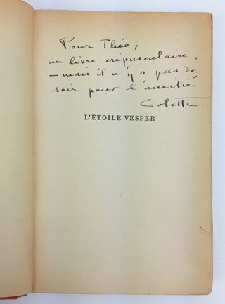 Colette. (1873–1954) L'Etoile Vesper - Signed Presentation Copy