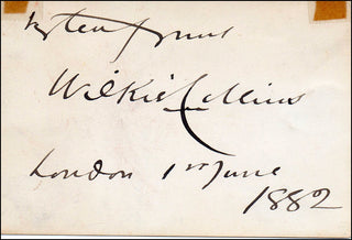 [Literature] Collins, Wilkie. (1824 - 1889) Autograph Signature