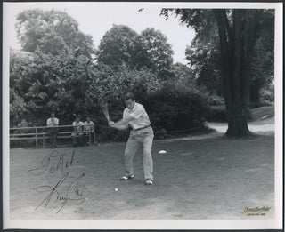 Como, Perry. (1912-2001) Four Signed Photographs Playing Golf