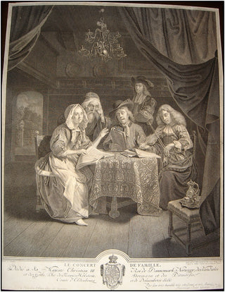 [Music Iconography] "Le Concert de Famille," Superb Large 18th c. Engraving