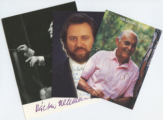 [Conductors] Neumann, Václav. (1920–1995) & Chailly, Riccardo. (b. 1953) & Solti, Georg. (1912–1997) Signed Photographs