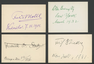 [Wagnerian Conductors] Knoch, Ernst. (1875-1959) & Damrosch, Walter. (1862-1950) & Bodansky, Artur. (1877-1939) & Stiedry, Fritz. (1883-1968) & Mottl, Felix. (1856-1911) & Stock, Frederick. (1872-1942) Autograph Signatures from Six Great Wagnerian Conduct