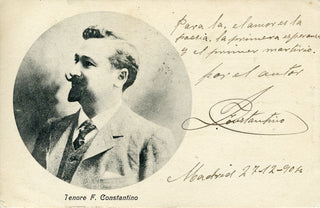 Constantino, Florencio. (1869–1919)  Signed Portrait Postcard