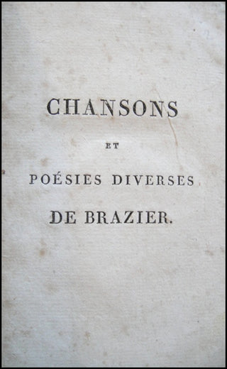 [Mozart, Constanze. (1762–1842)] Brazier, Nicolas. (1783–1838) Chansons et Poésies Diverse - Inscribed to Constanze Mozart