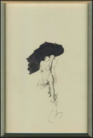 [Visual Arts] Guys, Constantin [Ernest-Adolphe-Hyacinthe-Constantin]. (1802 - 1892) "Hercules" - Original Drawing