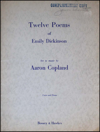 Copland, Aaron. (1900–1990) Twelve Poems of Emily Dickinson