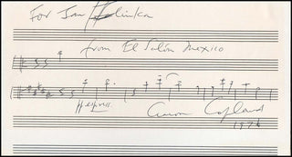 Copland, Aaron. (1900–1990) "El Salon Mexico" - Autograph Musical Quotation