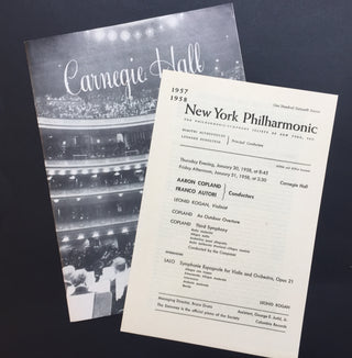 Copland, Aaron. (1900–1990) & Kogan, Leonid. (1924–1982) Signed Carnegie Hall Program