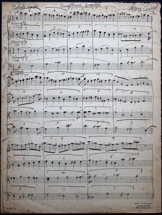 [American Modernist] Cowell, Henry. (1897 - 1965) Autograph Manuscript, "Eurythmic Quartet."