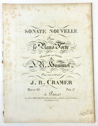 Cramer, Johann Baptist. (1771–1858) & Giornovichi, Giovanni (?1747–1804) & Schwarz, Charles (?–?)  Collection of 15 first and early editions for piano