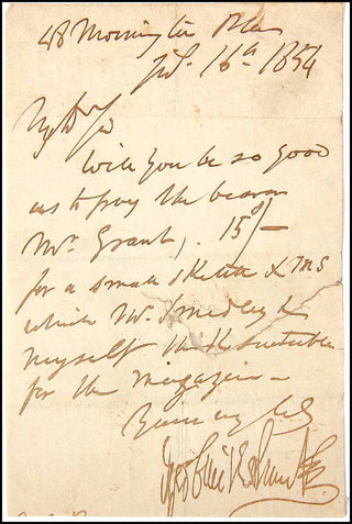 Cruikshank, George.(1792–1878) Autograph Letter