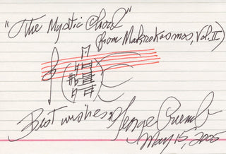 Crumb, George. (1929–2022) "Mystic Chord" from Makrokosmos - Autograph Musical Quotation Signed