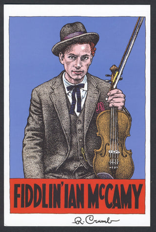 [Violin] Crumb, Robert. (b. 1943) Fiddlin' Ian McCamy - SIGNED Postcard