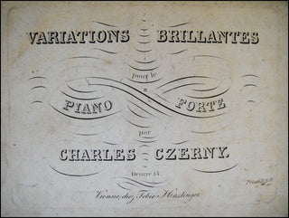 Czerny, Carl. (1791 - 1857) Variations brillantes pour le Piano-Forte. Oeuvre 14.