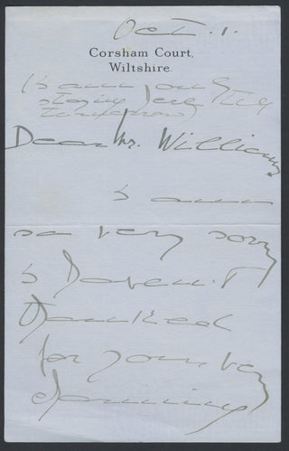 D’Aranyi, Jelly. (1893–1966) Autograph Letter about her sister, Adila Fachiri ("The violin she plays on was Joachim's. He played on it for about 40 years")