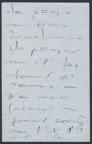 D’Aranyi, Jelly. (1893–1966) Autograph Letter about her sister, Adila Fachiri ("The violin she plays on was Joachim's. He played on it for about 40 years")