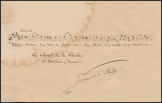 d'Indy, Vincent. (1851–1931) Autograph Musical Quotation, "Le Chant de la Cloche."