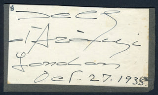 D’Aranyi, Jelly. (1893-1966) Autograph Signature