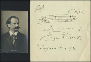 D'Albert, Eugen. (1862 - 1932) "Tiefland" - Autograph Musical Quotation