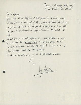 Dallapiccola, Luigi. (1904–1975) Collection of Correspondence Related to a Lecture on Language and Music in Italian Melodrama