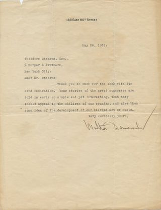 Damrosch, Walter. (1862–1950) Typed Letter Signed