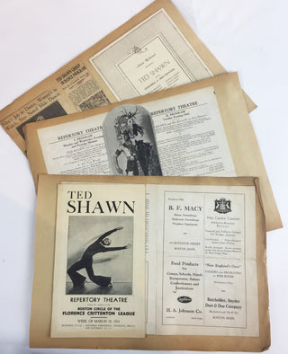 [Jacob's Pillow.] Shawn, Ted. (1891–1972) & Denis, Ruth St. (1879–1968) Collection of Signed Programs, Letters, and Ephemera