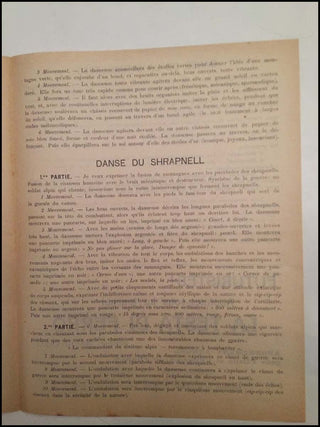 [Futurism] [Dance] Marinetti, Filippo Tommaso. (1876 - 1944) La DANSE FUTURISTE. Danse de l&apos;aviateur - Danse du Shrapnell - Danse de la mitrailleuse. Manifeste futuriste.