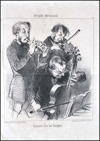 [Music Iconography] Daumier, Honoré. (1808–1879) Orchestre d'un bal bourgeois