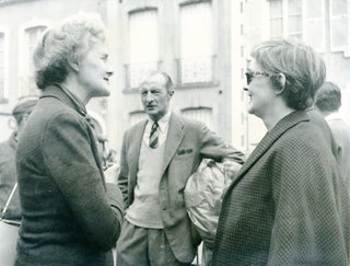 Davis, Bette. (1908–1989) & du Maurier, Daphne. (1907–1989) Filming "Scapegoat" - Original 1958 Photograph