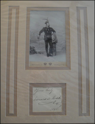 De Reszke, Edouard. (1852-1917) Autograph Signature and Original Cabinet Photograph as Mephistopheles