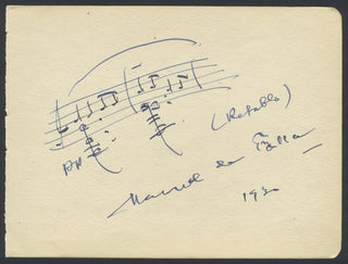 Falla, Manuel de. (1876–1946) "Retablo" - Autograph Musical Quotation