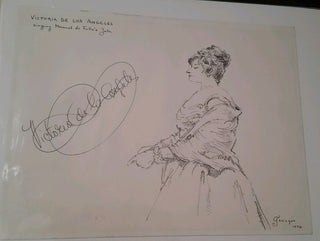 De Los Angeles, Victoria. (1923-2005) [Krishizki, George. (1924-2001)] Signed Drawing