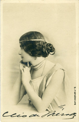 [Dance] de Mérode, Cléo. (1875 - 1966)  Postcard Photograph with Facsimile Signature