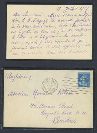 De Reszke, Jean. (1850–1925) [Klein, Herman. (1856–1934)] Autograph Letter