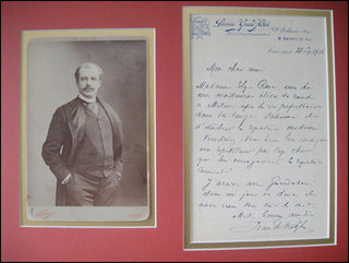 De Reszke, Jean. (1850 - 1925) Autograph Letter with Original Nadar Cabinet Photograph