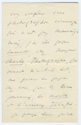 Delibes, Léo. (1836–1891) "I would be very happy to have my portrait in the next issue of Monde Illustré" - Autograph Letter Signed